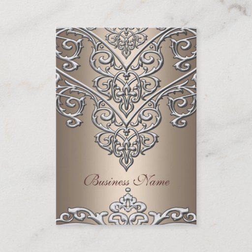 Customizable Elegant Business Card Metal  Look Coffee Overlay