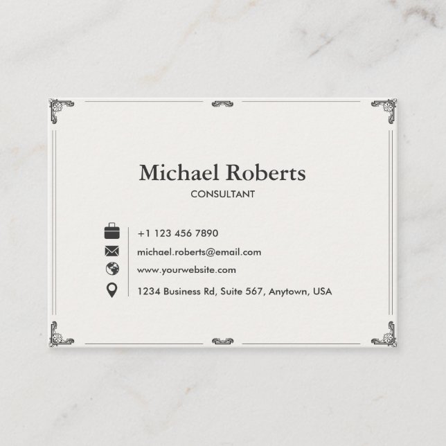 Elegant Business Card | Modern Design 3.5" × 2.5" (Front)