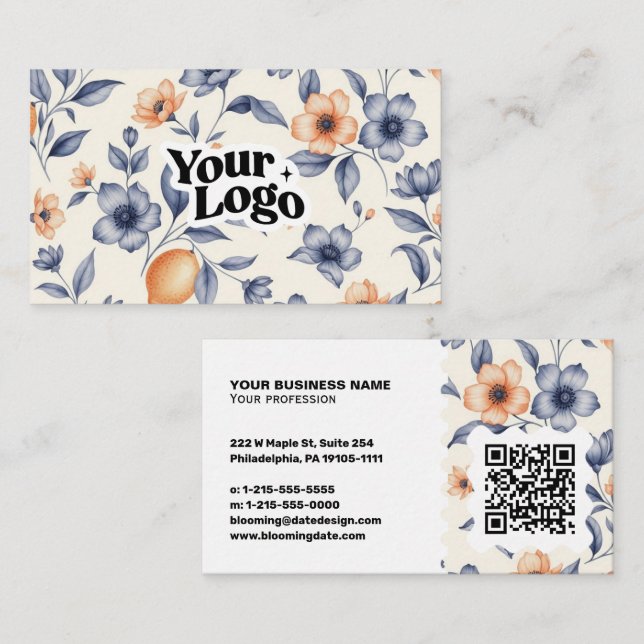 Elegant Business Card – Qr code & logo (Front/Back)