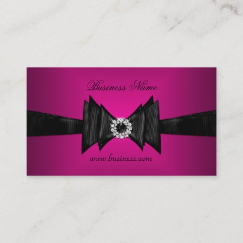 Elegant Business Card Rich Pink Diamond Black