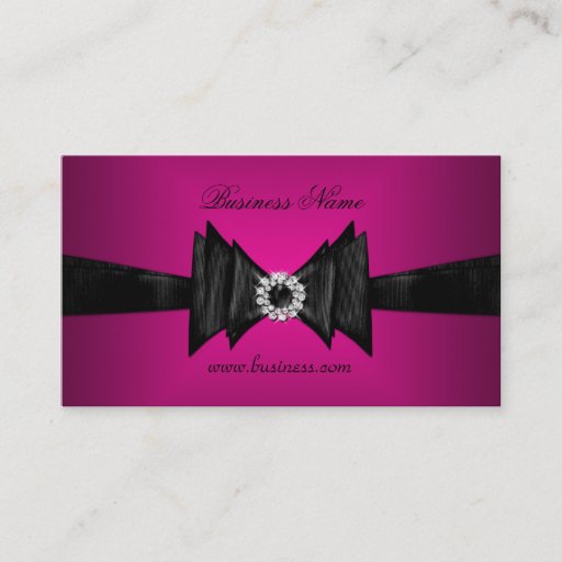Customizable Elegant Business Card Rich Pink Diamond Black
