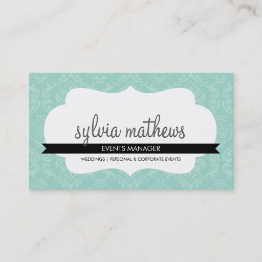 Customizable ELEGANT BUSINESS CARD :: stylish damask frame 9