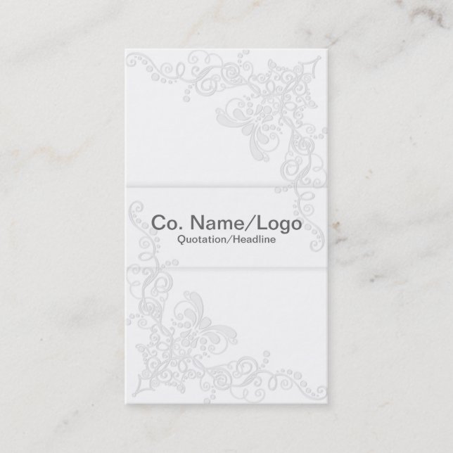 Elegant Business Card White and Gray (Front)