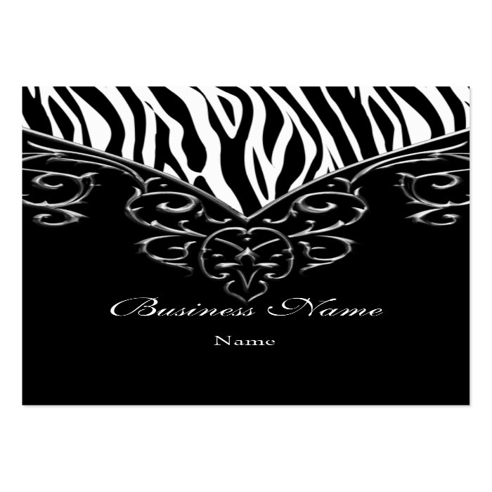 Elegant Business Card Wild Zebra Black White