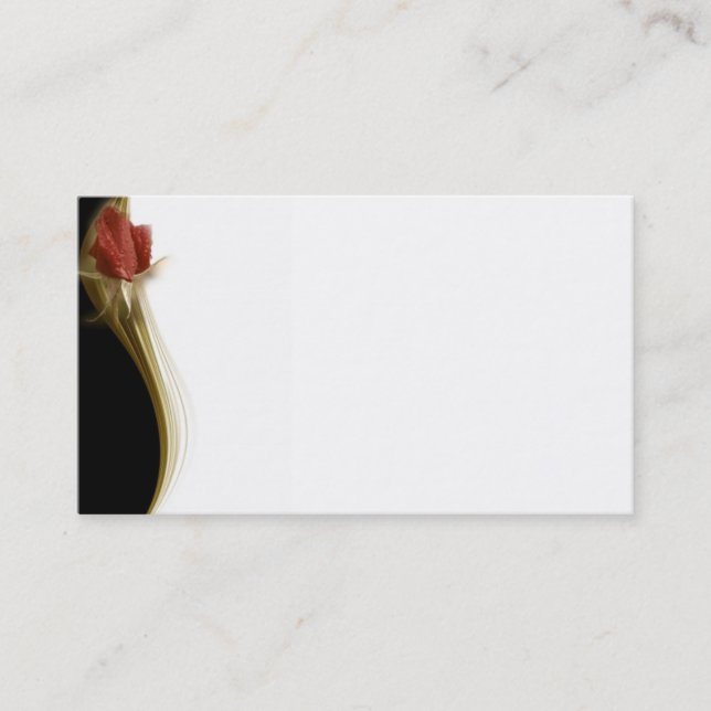 Elegant Business Card with Rose (Front)