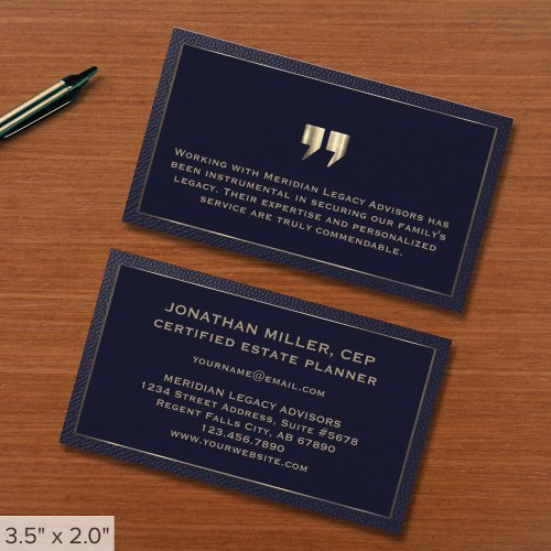 Elegant Business Card with Testimonial