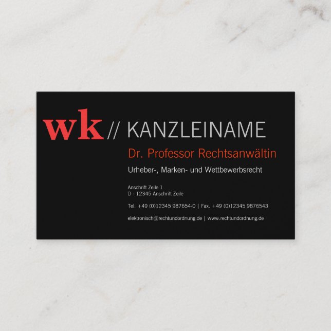 Elegant business cards black pink | Kartenhaus (Front)