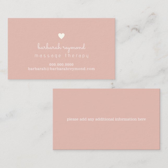 Elegant Business Cards For Massage Therapists (Front/Back)