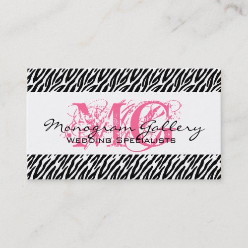 Elegant Business Cards Zebra Pink