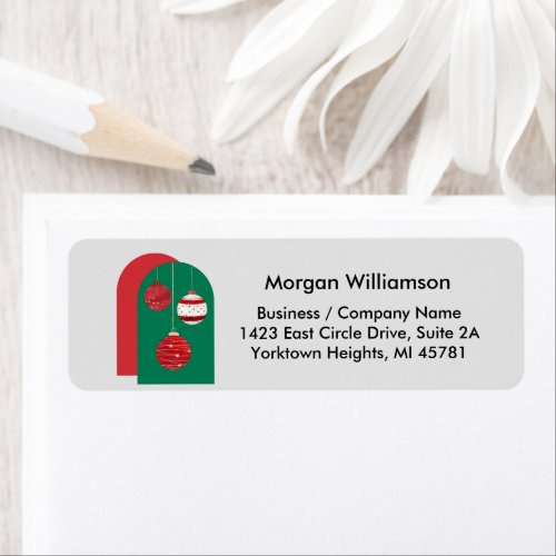 Elegant Business Christmas Return Address Label