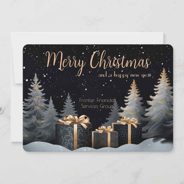 Elegant Business Corporate Christmas Holiday Card (Front)