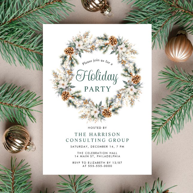 Elegant Business Corporate Christmas Holiday Party Invitation (Creator Uploaded)
