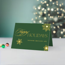 Elegant Business Corporate Green Snowflake Gold