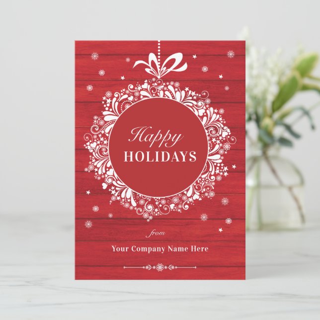 Elegant Business Corporate Happy Holidays Invitation (Standing Front)