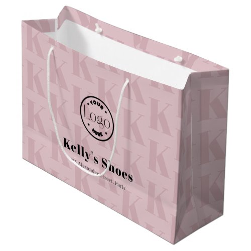 Elegant Business Custom Logo  Monogram Shopping Large Gift Bag