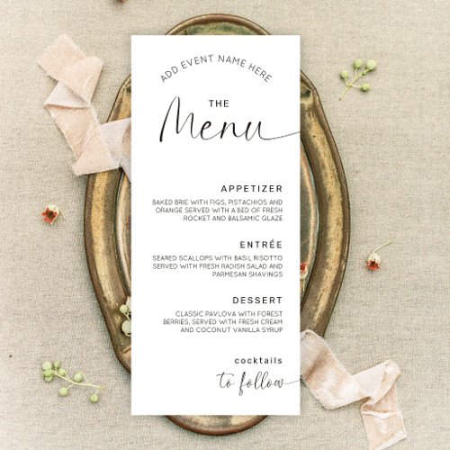 Elegant Business Event Logo Chic Calligraphy Menu