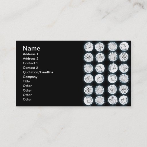 Customizable Elegant Business Faux Diamonds Business Card Template
