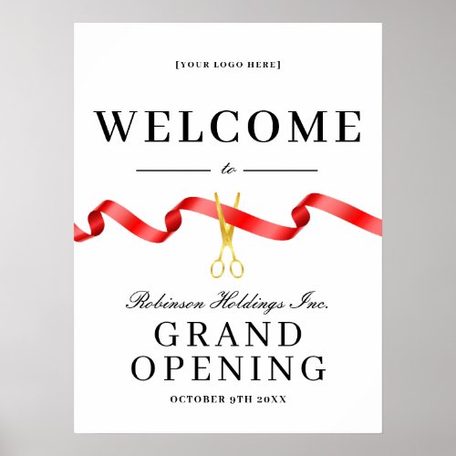 Elegant Business Grand Opening Welcome Sign