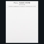 Elegant Business Letterhead with Contact Informati<br><div class="desc">A stylish custom letterhead crafted for professionals and businesses who value sophistication in their brand communication. Personalize it with your name,  job title,  and contact information for a polished,  cohesive identity. Ideal for entrepreneurs,  freelancers,  or companies seeking refined stationery that leaves a lasting impression.</div>