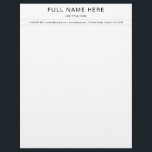 Elegant Business Letterhead with Contact Informati<br><div class="desc">A stylish custom letterhead crafted for professionals and businesses who value sophistication in their brand communication. Personalize it with your name,  job title,  and contact information for a polished,  cohesive identity. Ideal for entrepreneurs,  freelancers,  or companies seeking refined stationery that leaves a lasting impression.</div>