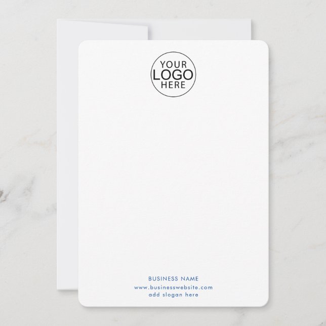 Elegant Business Logo and Website Custom Note Card (Front)