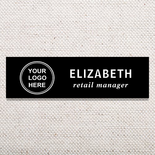 Elegant Business Logo Black Name Tag