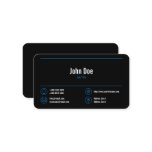Elegant Business Logo Blue Lines Blue Icons Black Business Card Elegant Business Logo Blue Lines Blue Icons Black Business Card