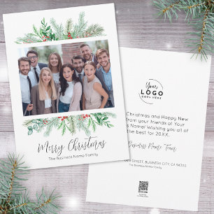 Elegant Business Logo Christmas Holiday Card