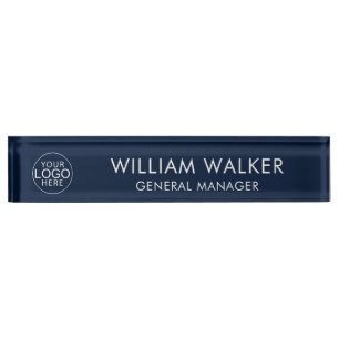 Elegant Business Logo Corporate Custom Desk Name Plate