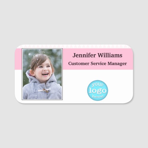 Elegant Business Logo Corporate Employee ID Photo Name Tag