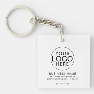 Elegant Business Logo Corporate QR Code Custom Keychain