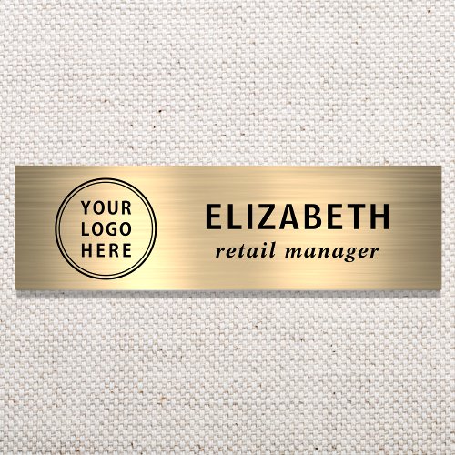 Elegant Business Logo Gold Name Tag