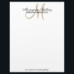 Elegant Business Logo Letterhead Recycled Paper<br><div class="desc">Elegant Monogram and Name Business Letterhead by Elke Clarke ©2009 Print your business logo on this recycled stationery or use the sample design to create your own business logo. More designs at StrictlyBusinessCards.blogspot.com. Customizable Elegant Black and White Monogram Letterhead. Choose your paper type and add your own information.</div>