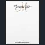 Elegant Business Logo Letterhead Recycled Paper<br><div class="desc">Elegant Monogram and Name Business Letterhead by Elke Clarke ©2009 Print your business logo on this recycled stationery or use the sample design to create your own business logo. More designs at StrictlyBusinessCards.blogspot.com. Customizable Elegant Black and White Monogram Letterhead. Choose your paper type and add your own information.</div>