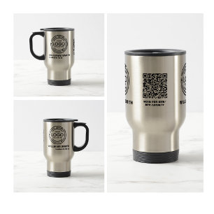 Elegant Business Logo Qr Code Corporate Branding Travel Mug