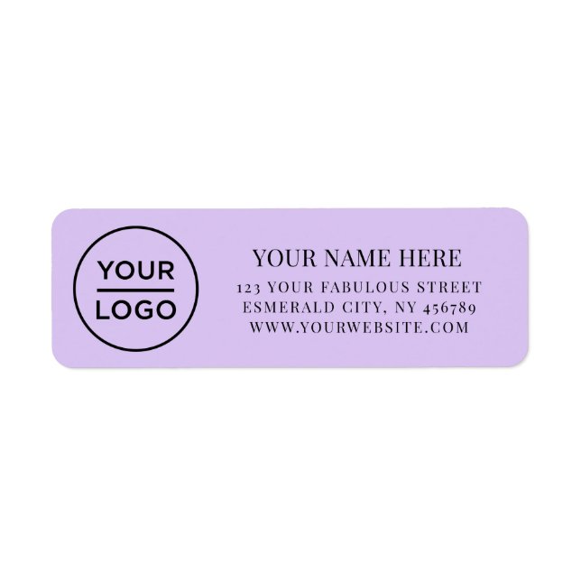 Elegant Business Logo Return Address Label (Front)