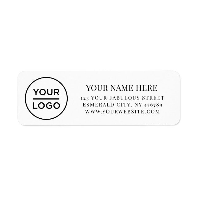 Elegant Business Logo Return Address Label (Front)