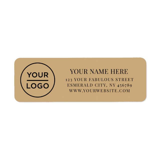 Elegant Business Logo Return Address Label (Front)