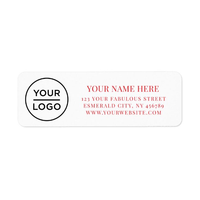 Elegant Business Logo Return Address Label (Front)
