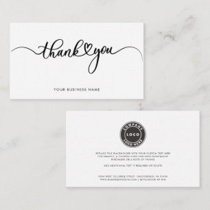 Elegant Business Logo Script Thank You Note Card
