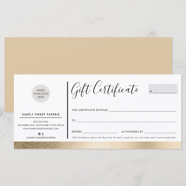 ELEGANT BUSINESS modern chic black faux gold (Front/Back)