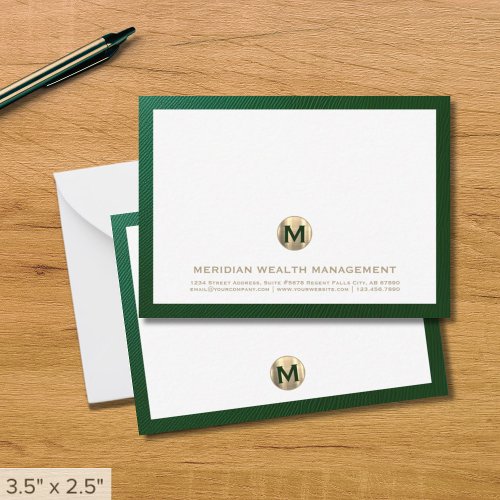 Elegant Business Monogram Note Cards