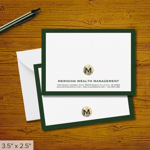 Elegant Business Monogram Note Cards