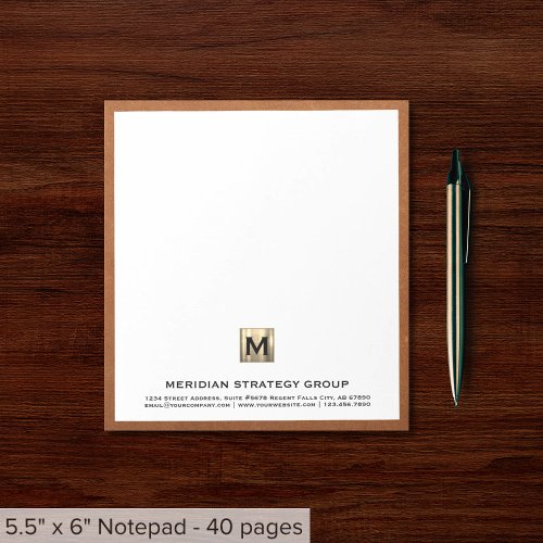 Elegant Business Monogram Notepad