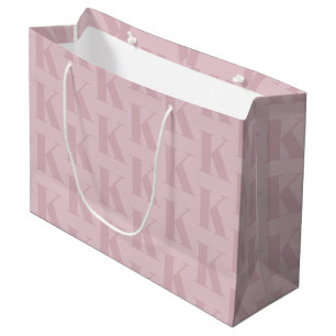 Elegant Business Monogram Purple Large Gift Bag
