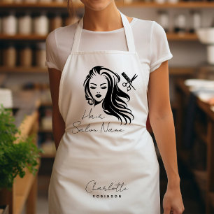 Elegant Business Name Hair Stylist Salon Apron