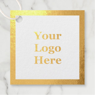 Elegant Business Name Logo Gold Foil Price Tag