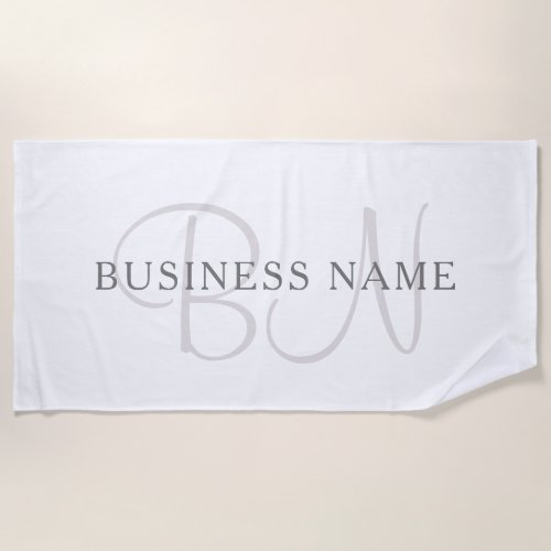 Elegant Business Name Monogram or Surname  Beach Towel