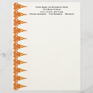 Elegant business orange lace letterhead template