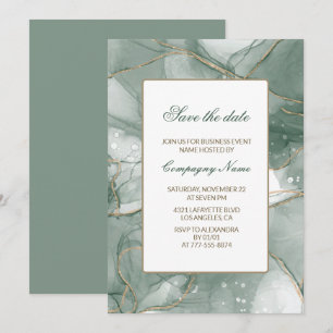Elegant Business party invite green save the date